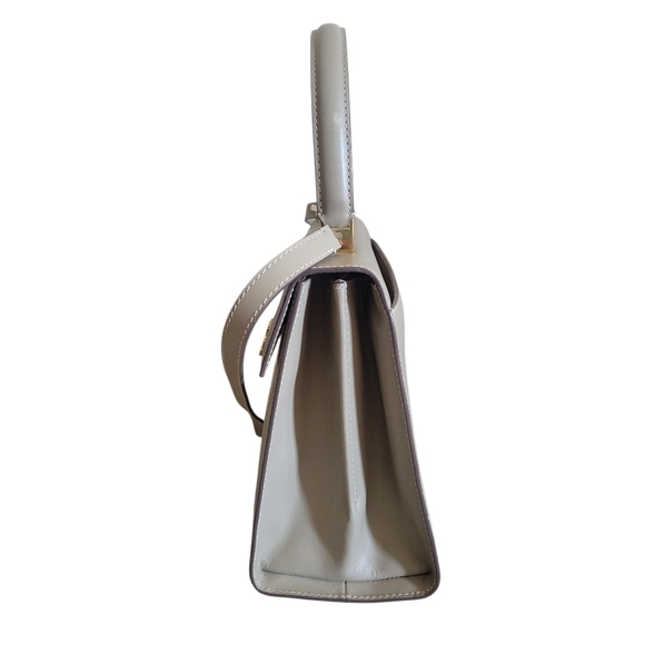 Salvatore Ferragamo Classic Top-Handle Women's Handbag Light Gray Gold Hardware - Picture 9 of 16